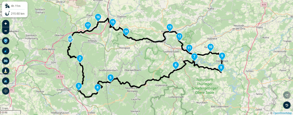 Große Motorrundtour Thüringer Wald & Schiefergebirge