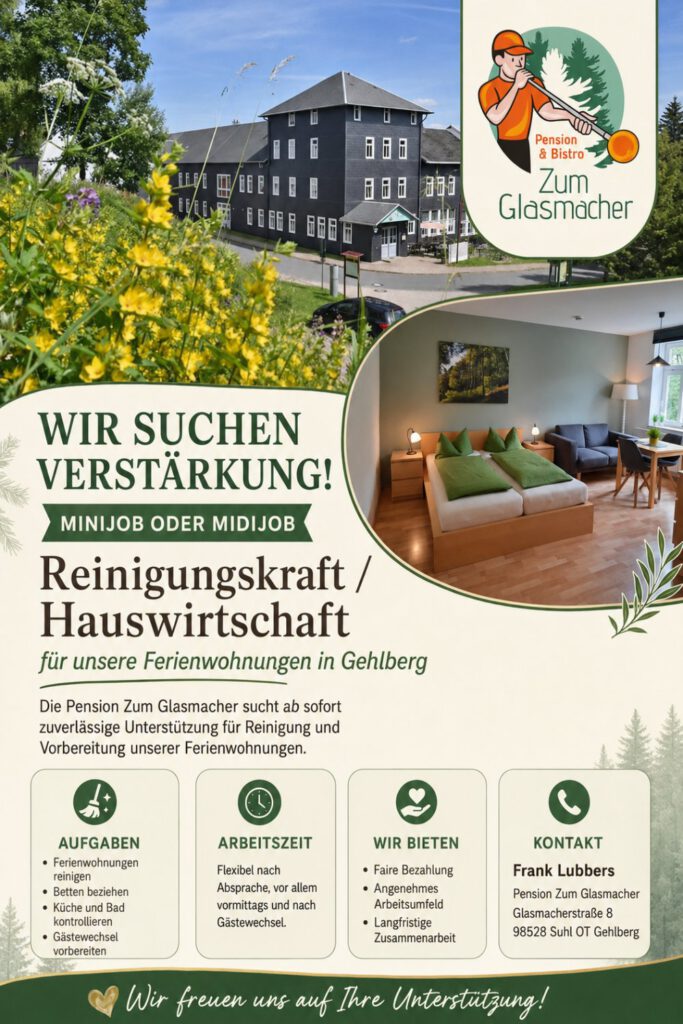 Reinigungskraft Gehlberg Pension Zum Glasmacher